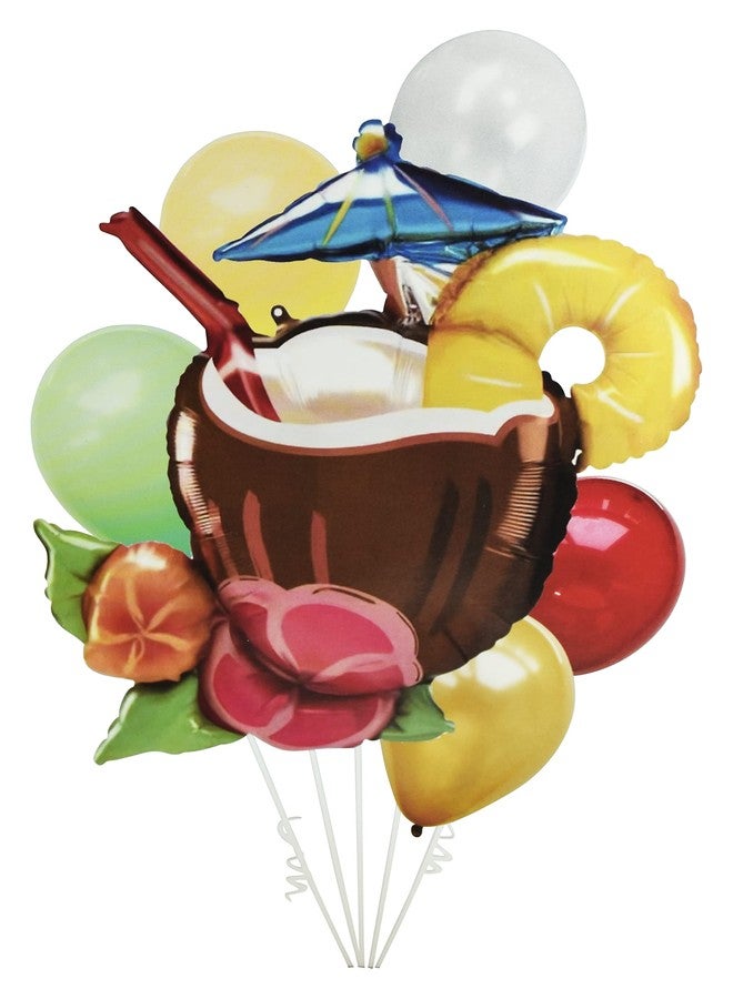 Jagmag® Coconut Cocktail Theme Balloon | Hawaiian PARTY Theme | Pineapple Coconut Drink | Tropical beach birthday party decor (Set of 6)