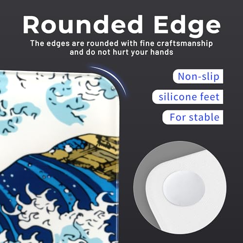 GMKWTL XVX Glass Mouse Pad for Gaming, Black Coral Sea Hard Gaming Mousepad, Professional Large Mouse Mat 410mm*310mm, Special Glass Surface with Improved Precision and Speed - Image 5