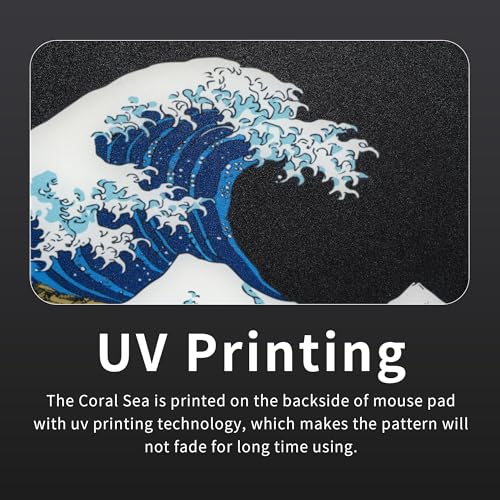 GMKWTL XVX Glass Mouse Pad for Gaming, Black Coral Sea Hard Gaming Mousepad, Professional Large Mouse Mat 410mm*310mm, Special Glass Surface with Improved Precision and Speed - Image 3