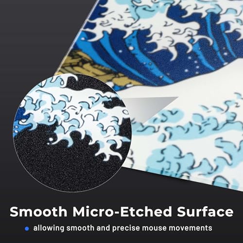 GMKWTL XVX Glass Mouse Pad for Gaming, Black Coral Sea Hard Gaming Mousepad, Professional Large Mouse Mat 410mm*310mm, Special Glass Surface with Improved Precision and Speed - Image 4