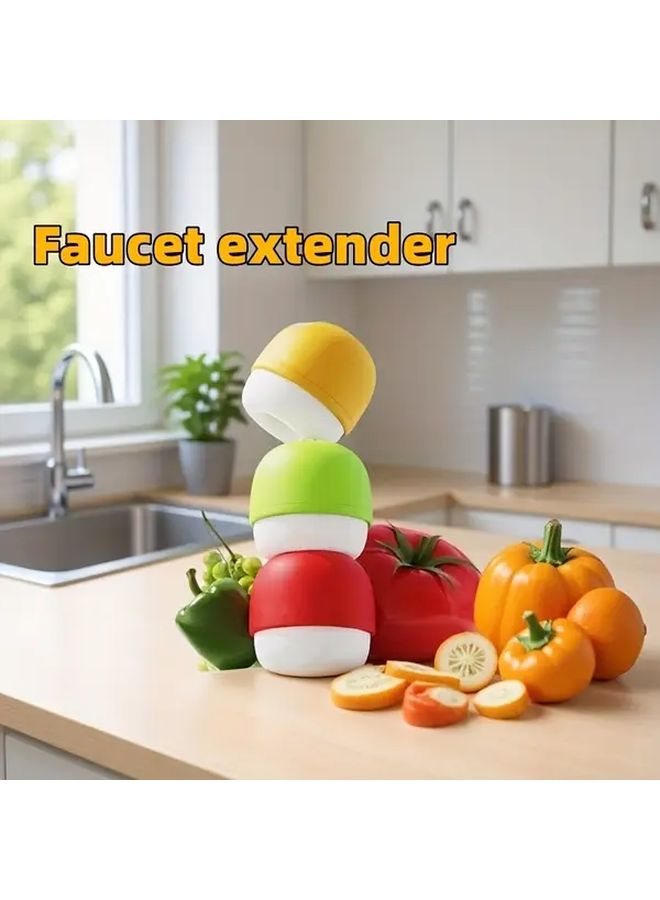 3pcs Faucet Extender Rotatable Splash Proof Red Yellow Green Colors For Sink - Image 2
