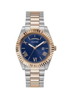 Guess Men’s Quartz Two Tone Stainless Steel Blue Dial 42mm Watch GW0265G12