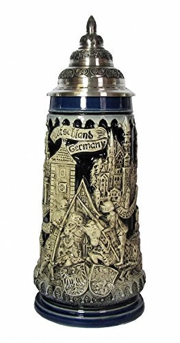 King German Beer Stein Deutschland panorama stein 0.5 liter tankard, beer mug KI 1111-blE 0,5L - Image 4