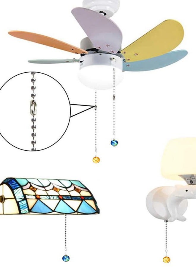 Hyamass 2Pcs 12 inch Planet Charm Pendant Ceiling Fan Danglers Pulls Chain Extender with Ball Chain Connector for Light Decoration (Earth+Sun) - Image 4