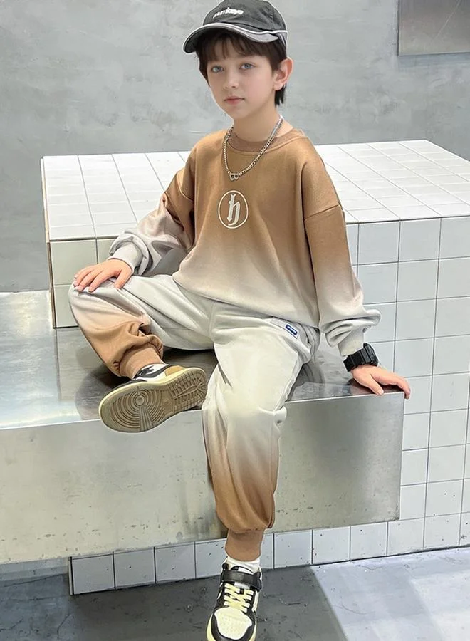 Take Two Take Two Grey Ombre Look Sweatshirt and Joggers Set