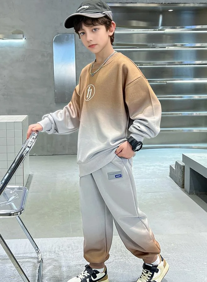 Take Two Take Two Grey Ombre Look Sweatshirt and Joggers Set