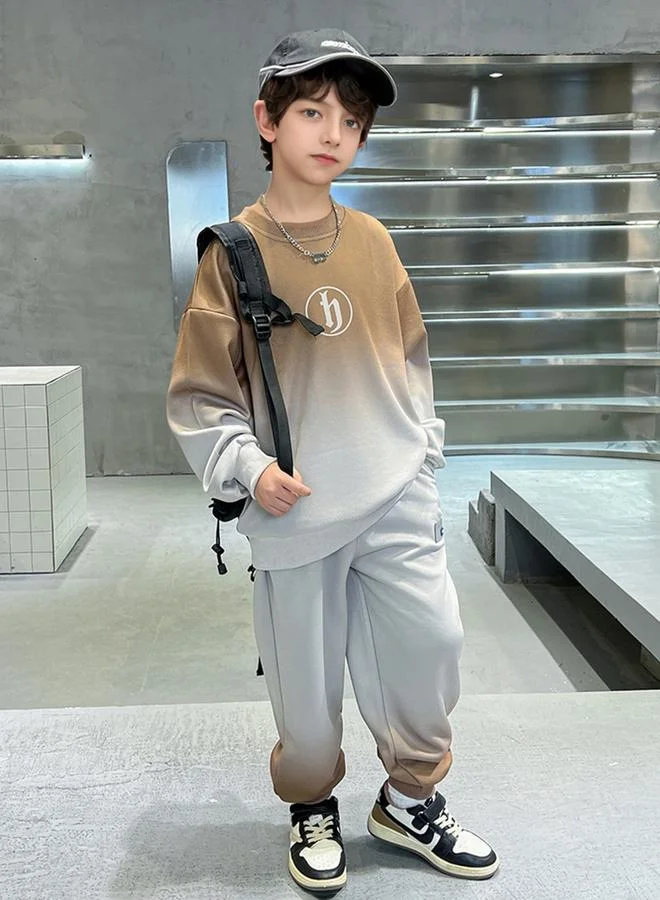 Take Two Take Two Grey Ombre Look Sweatshirt and Joggers Set