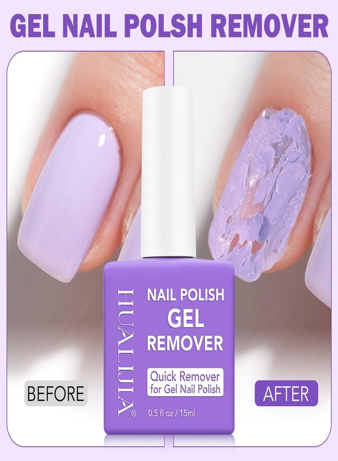HUALIJIA Gel Nail Polish Remover Kit, Gel Polish Remover for Nails - Quickily and Easily Removes Gel Nail Polish at Home in 2-5 Mins - No Need for Foil, Soaking or Wrapping,15ml - Image 3
