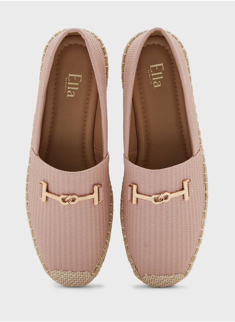 ELLA Metal Trim Raffia Espadrille  - Image 4