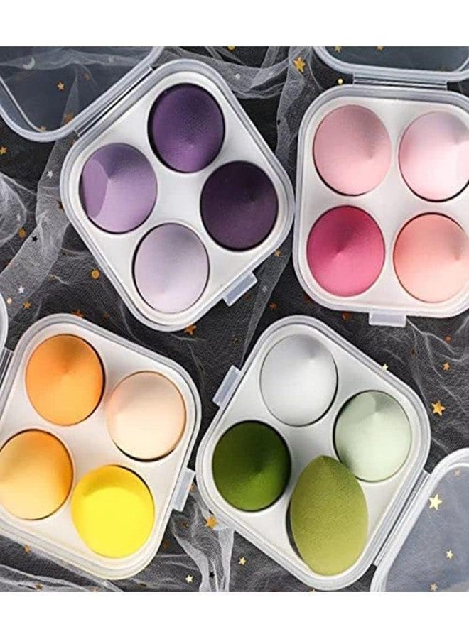 LELE Blender Sponge 4 Pcs in A Storage Box,Makeup Cosmetic Puff Makeup Sponge With Storage Box (Multicolour) (Random Colour) (4 in 1 Blenders) - Image 3