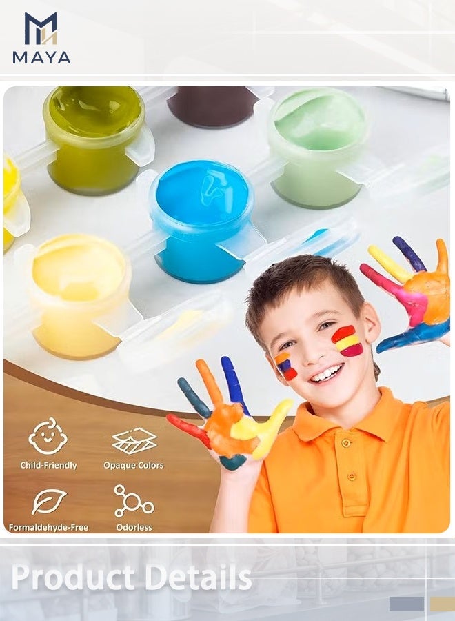 مايا مجموعة الرسم بالأرقام بإطار للمبتدئين، زهور أكريليك (20x20 سم، مع حامل) - Image 5