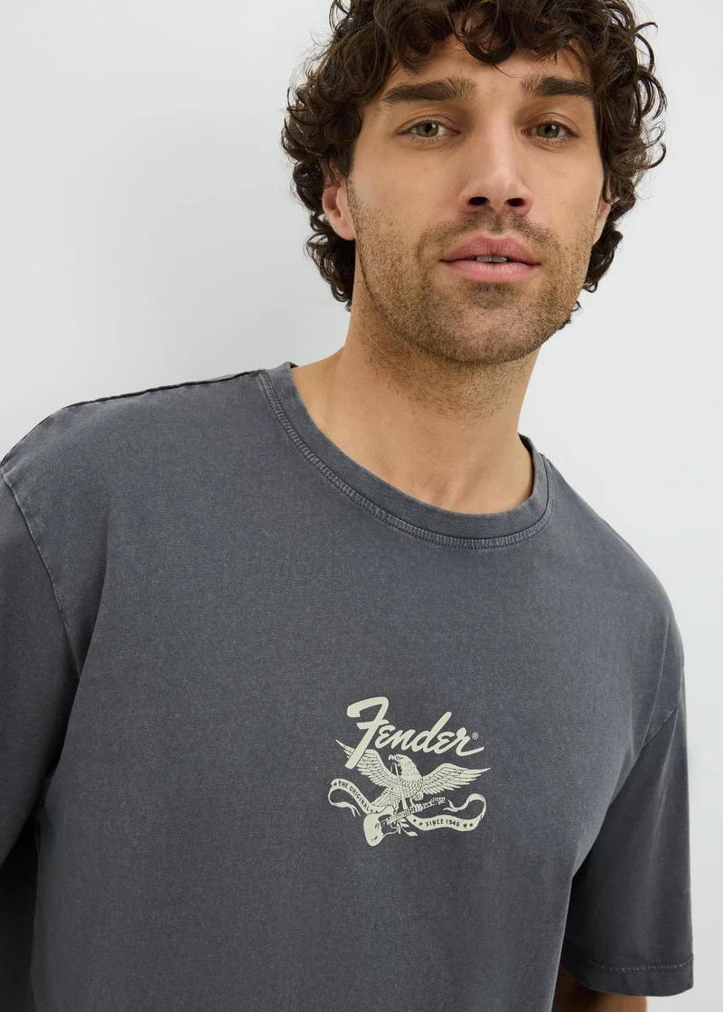 Matalan  Charcoal Fender Back Graphic T-Shirt for Men | Best Price UAE
