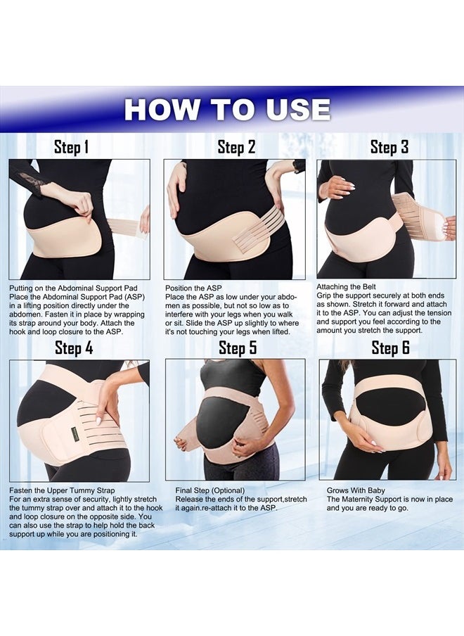 Chongerfei Maternity Belt, Pregnancy 3 in 1 Support Belt for Back/Pelvic/Hip Pain, Maternity Band Belly Support for Pregnancy Belly Support Band (L: Fit Ab 39.5"-51.3", Black)  - Image 5