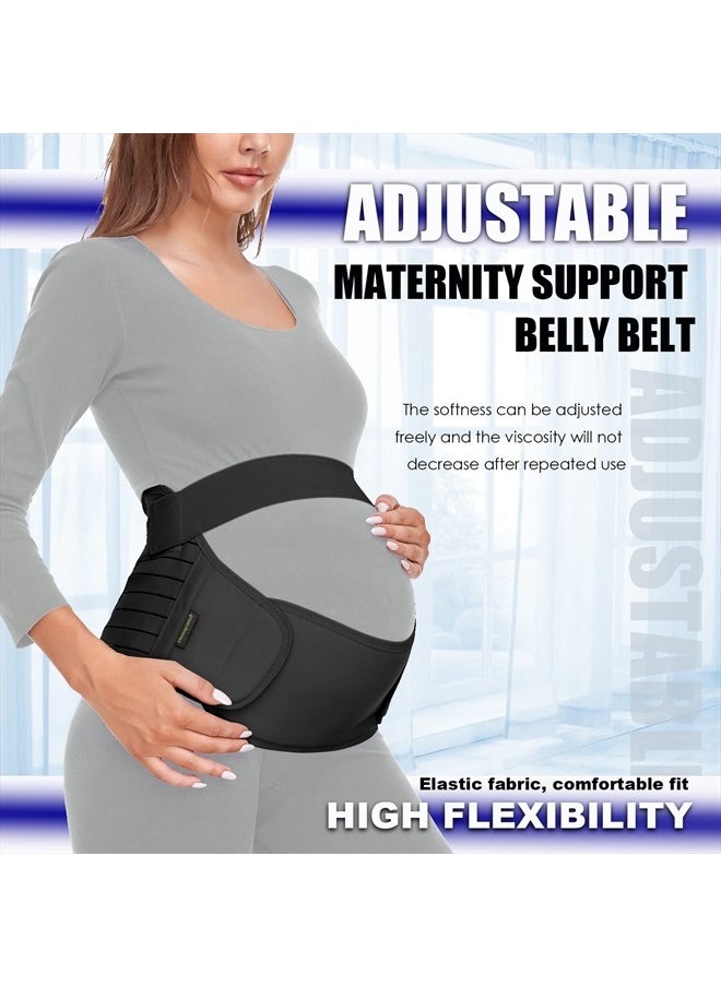 Chongerfei Maternity Belt, Pregnancy 3 in 1 Support Belt for Back/Pelvic/Hip Pain, Maternity Band Belly Support for Pregnancy Belly Support Band (L: Fit Ab 39.5"-51.3", Black)  - Image 3