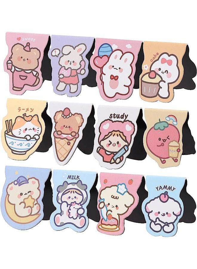 Magnetic Bookmarks,12pcs Bookmarks with Cartoon Patterns,Page Clips Book Markers for Students Teachers Book Lovers Book Club Librarye - Image 1