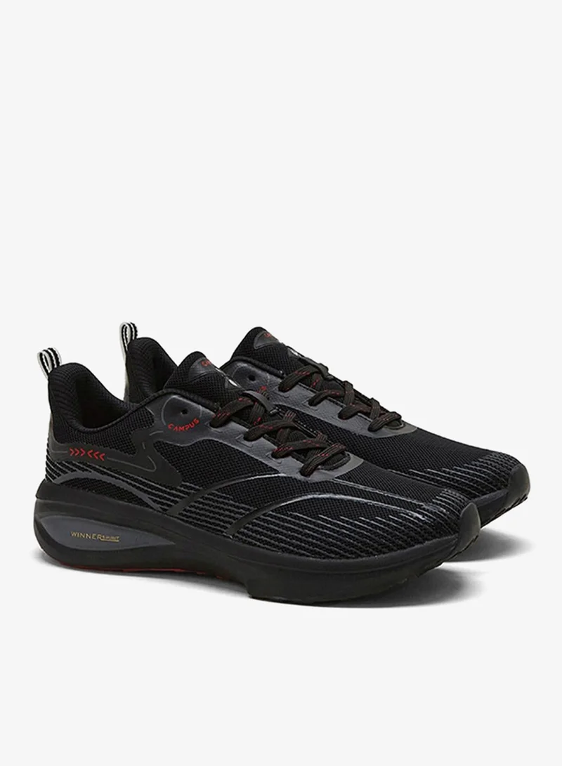 Campus GLITCH Men Glitch Memory Foam Lace-Up Running Shoes-Black for Men | Best Price UAE
