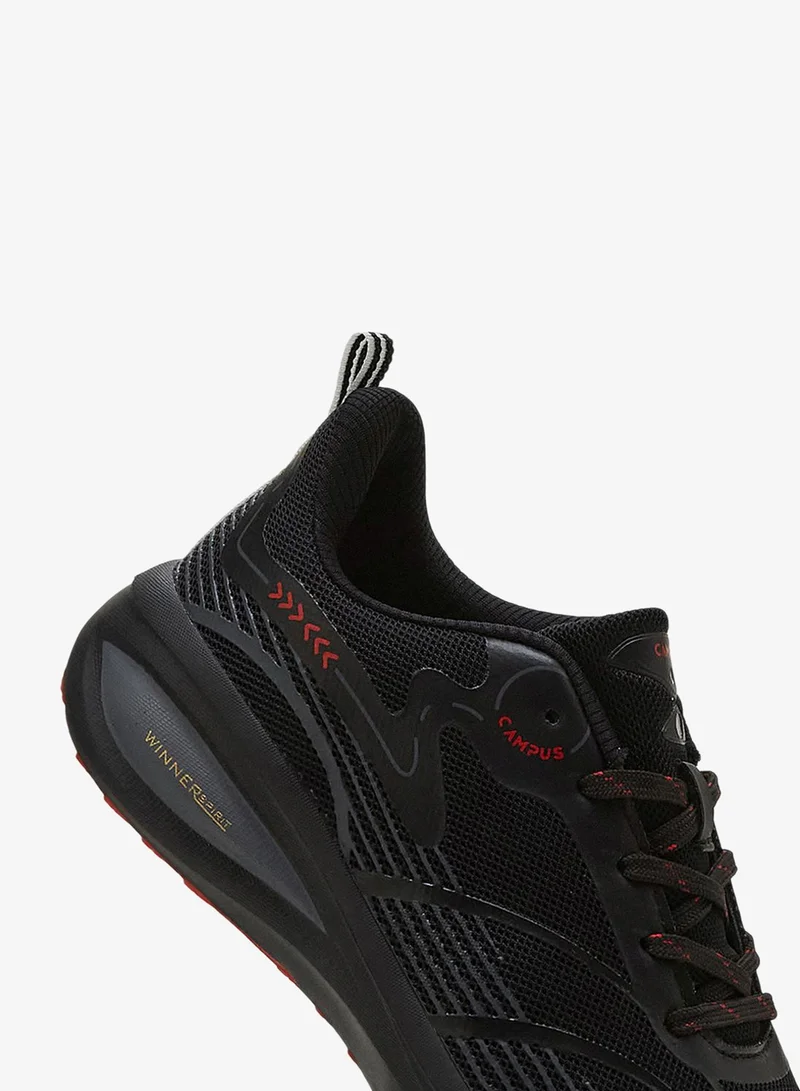 Campus GLITCH Men Glitch Memory Foam Lace-Up Running Shoes-Black for Men | Best Price UAE