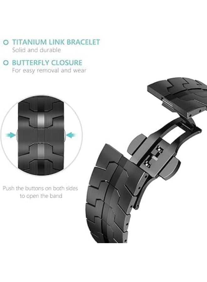 Compatible with 2024 Samsung Galaxy Watch 7 Ultra Band 47mm, Robust Men Stainless Steel Replacement Link Metal Bracelet - Image 3