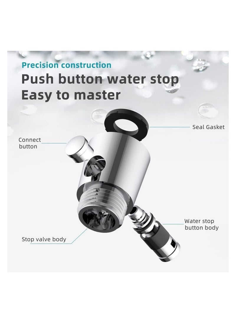 Generic Shower Head Shut Off Valve Button Type Shower Water Flow Control Valve with G1/2 Universal Size for Bathroom Shower Arm and Hose or Bidet Sprayer  - Image 3
