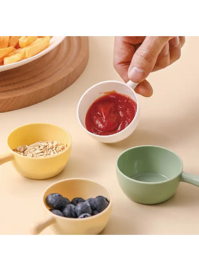 2 Random Color Assorted Plastic Dip Bowl Plate Set With Handle Durable Versatile For Chips Sauces Veggies Hot Pot Chili Vinegar Indoor Outdoor Parties Picnics BBQs Serving Dishes Vibrant Tableware - Image 4