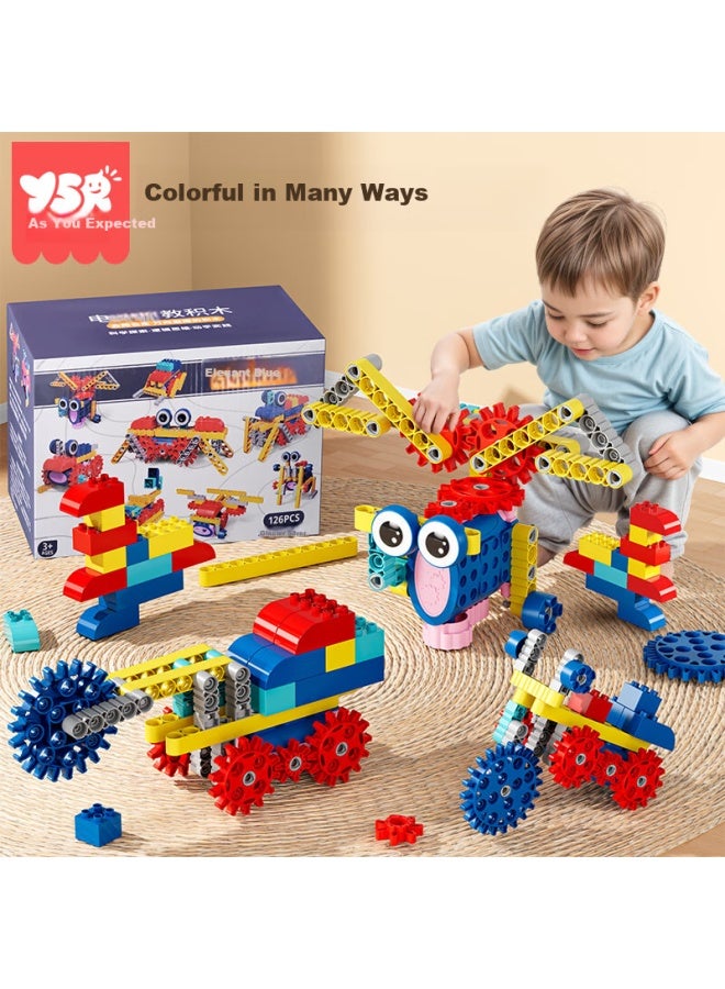 YSR Yisirui Electric Building Blocks, Versatile Gears, Educational Programming Assembly Toy, For Boys And Girls Aged 3 To 6, Birthday And Children's Day Gift, 61 - Image 1