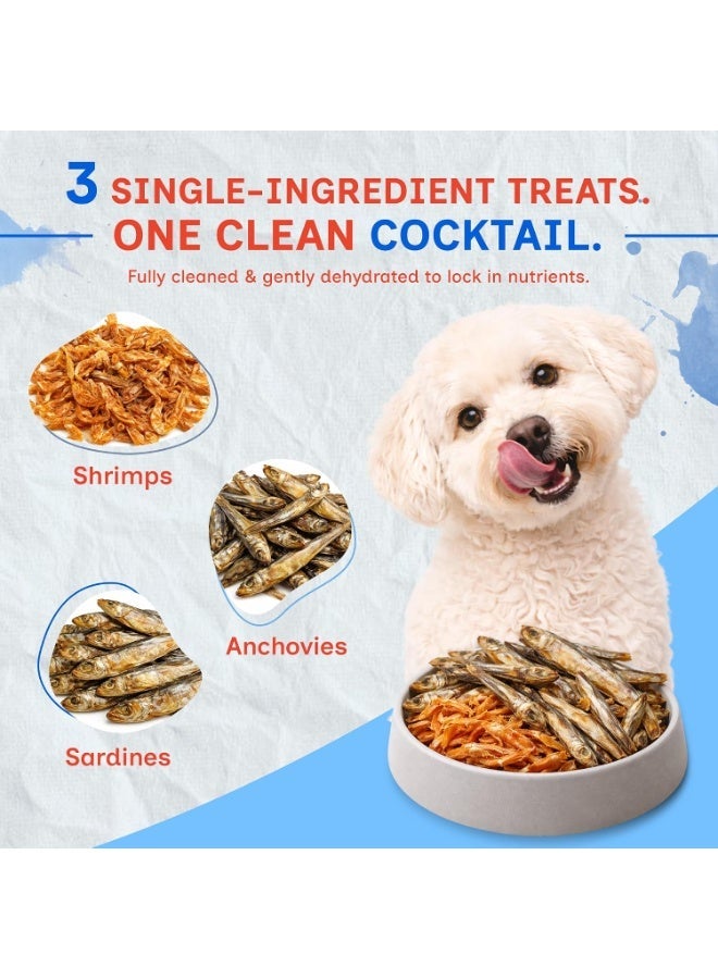 PUPRAZY Dehydrated Seafood Cocktail Treat for Dogs and Cats | Anchovies, Sardines and Shrimp | All Natural, Nothing Added | Omega 3 Rich Meal Topper - Image 5