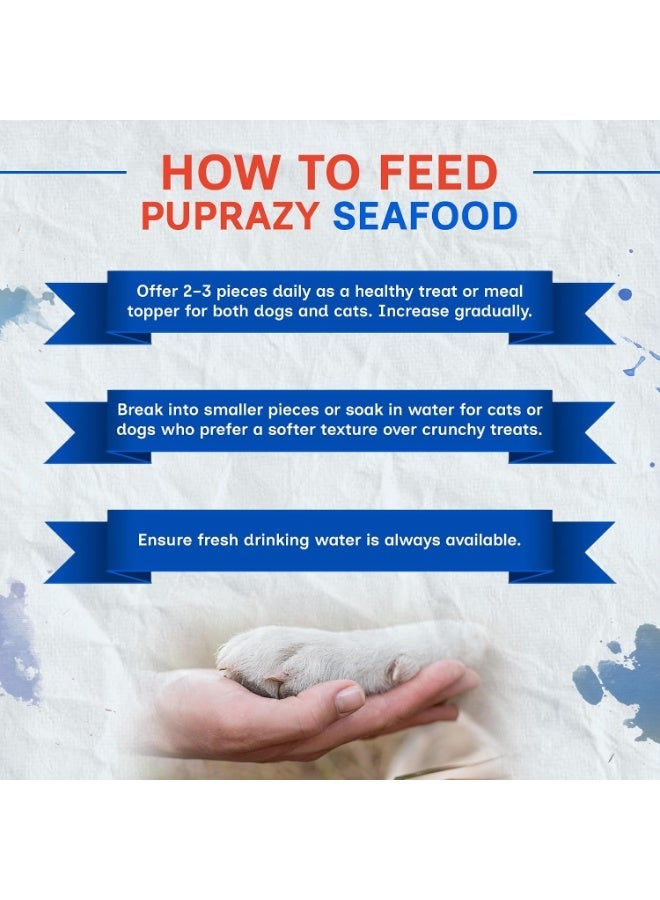 PUPRAZY Dehydrated Seafood Cocktail Treat for Dogs and Cats | Anchovies, Sardines and Shrimp | All Natural, Nothing Added | Omega 3 Rich Meal Topper - Image 4