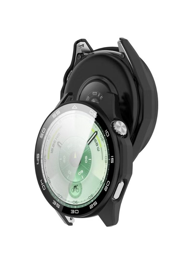 Case for Huawei Watch GT6 46mm Hard PC Case with Tempered Glass Screen Protector with Bumper Guard Protective Cover For Huawei GT 6 46mm (Black) - Image 4