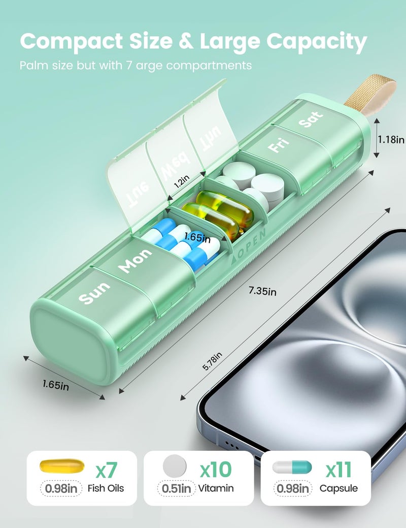 Ideerfit AM PM Pill Organizer 7 Day, 2 Times a Day Weekly Pill Box with Moisture-Proof Desiccant, Compact Easy-Open Medicine Case for Vitamins, Supplement - Image 4