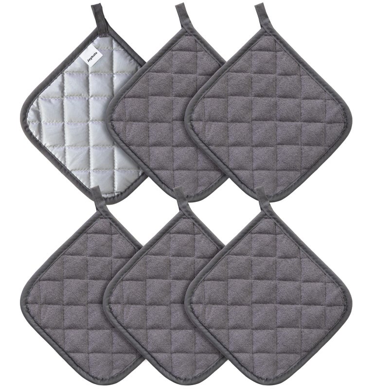 Joyhalo 6 Pack Heat Resistant Pot Holders  Terry Cloth Sets for Cooking  Baking