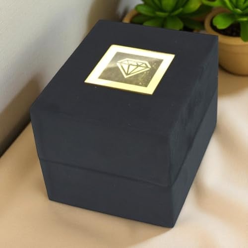 Moon Jewellery Box with LED Light & Rotating Base for Tops or Earing Earring (Black Velvet) - Image 3