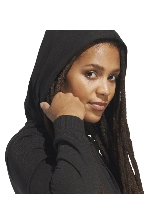 adidas Originals Adidas W Lin Ft Fz Hd Black Training Track Tops For Women Xs