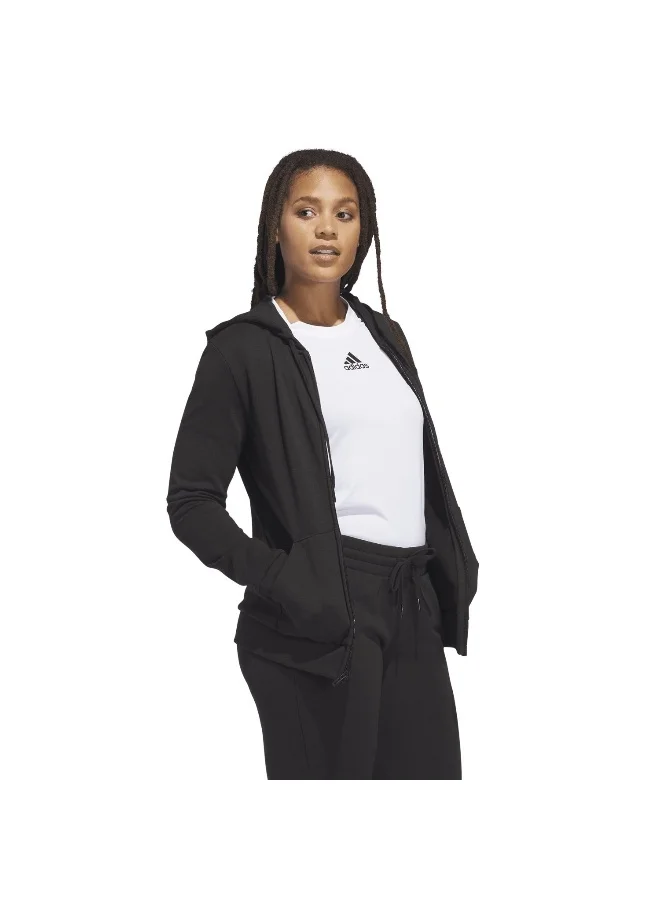 adidas Originals Adidas W Lin Ft Fz Hd Black Training Track Tops For Women Xs