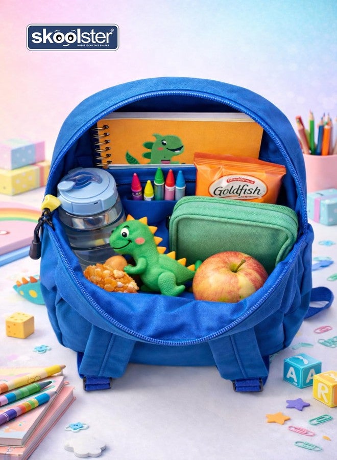 Skoolster Cute Dinosaur Kids School Backpack | Lightweight Cartoon School Bag for Boys & Girls | Premium Zipper, Adjustable Straps & Spacious Front Pocket | school &Return Gifts (Giraffe, Blue) - Image 4