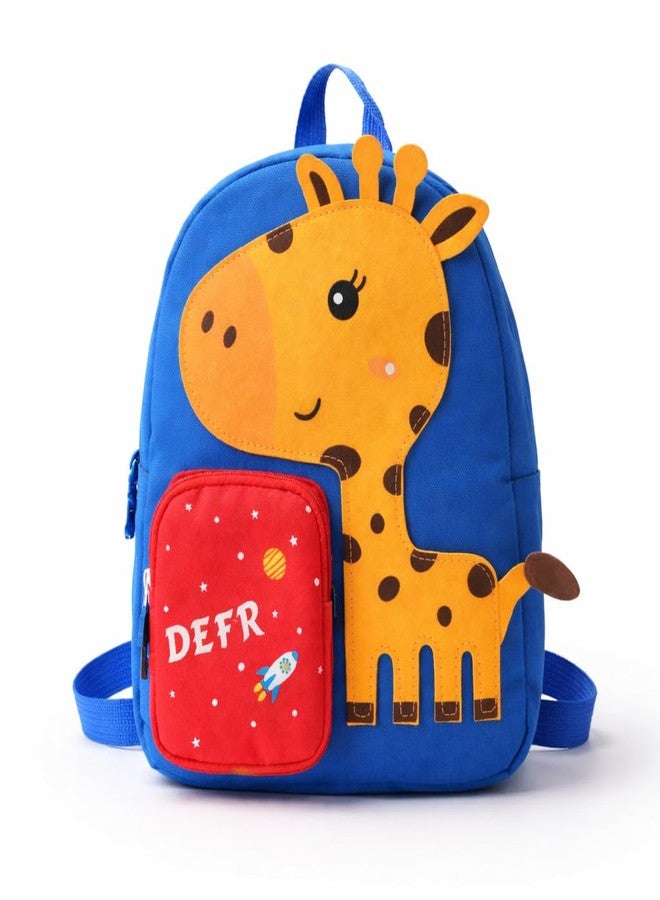 Skoolster Cute Dinosaur Kids School Backpack | Lightweight Cartoon School Bag for Boys & Girls | Premium Zipper, Adjustable Straps & Spacious Front Pocket | school &Return Gifts (Giraffe, Blue) - Image 1