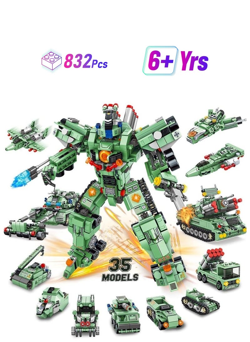 KASTWAVE Robot Building Kit for Kids, 5-in-1 Robot Building Kit for Kids STEM Building Toys Erector Set for Boys 6-12, 832PCS Building Bricks Construction Engineering Kits STEM Toys Best Gifts - Image 1