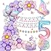 KISPATTI 5th Birthday Decorations for Girl 5 Year Old Birthday Decoration Girl Butterfly Bday Decor Happy Bday Banner Pink and Purple Balloons Five Bday Decor - Image 2