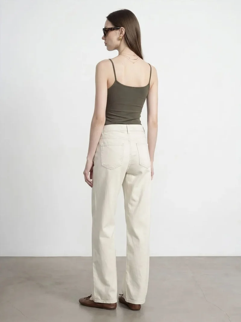 ديلفين Dilvin High-Waist Wide-Leg Denim Jeans