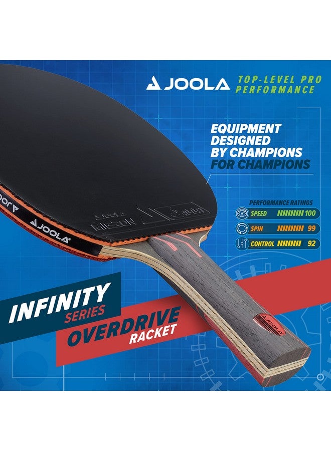 JOOLA Infinity Overdrive - Professional Performance Ping Pong Paddle With Carbon Kevlar Technology - Black Rubber On Both Sides - Competition Table Tennis Racket For Advanced Training - Extreme Speed - Image 2