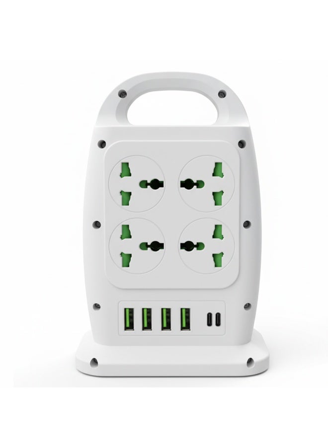 ELMAGHRABY A022-6U-3PD Double Sided Power Strip Extension 2500W with 8 Universal Outlets and 6 USB Ports , 3 Type-C Support PD Fast Charging, Surge Protector with Switch Control, 850°C Anti Flaming , Safe and Portable Design for Home & Office Use - Image 5