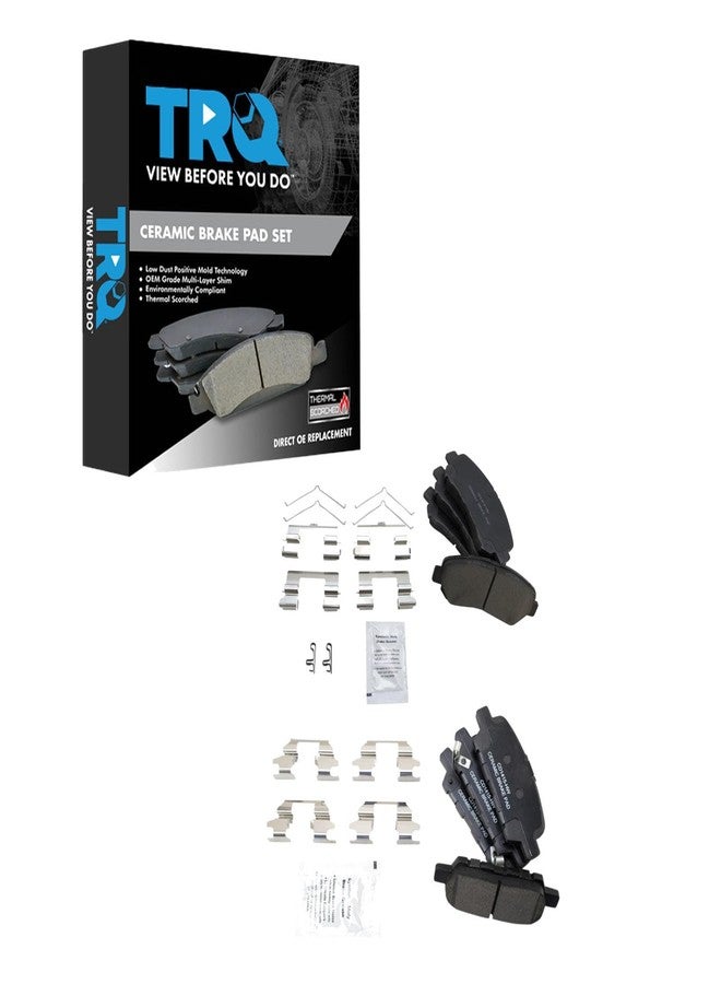 TRQ Brake Pads Ceramic Compatible with 2014-2017 Nissan Juke 2009-2017 Maxima - Image 1