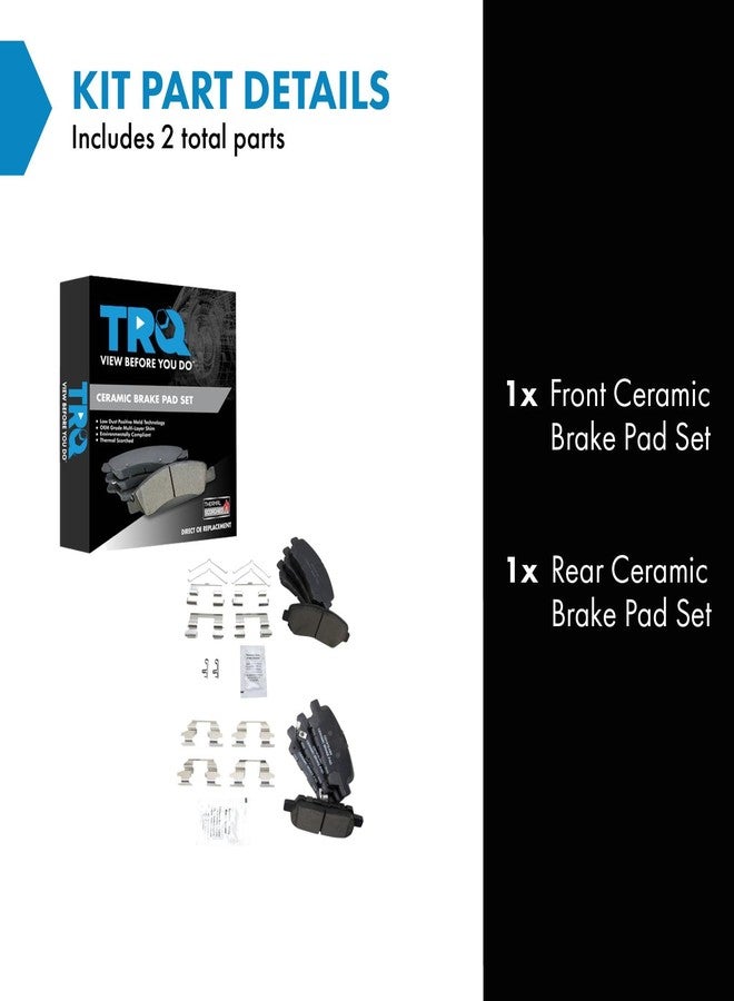 TRQ Brake Pads Ceramic Compatible with 2014-2017 Nissan Juke 2009-2017 Maxima - Image 2
