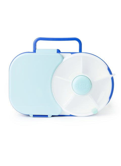 GoBe Kids Lunchbox with Detachable Snack Spinner, Bundle with Hand Strap & Sticker Sheet, Reusable Bento Style Lunch Container, 5 Small + 1 Large Sandwich Compartment, BPA & PVC Free, Dishwasher Safe