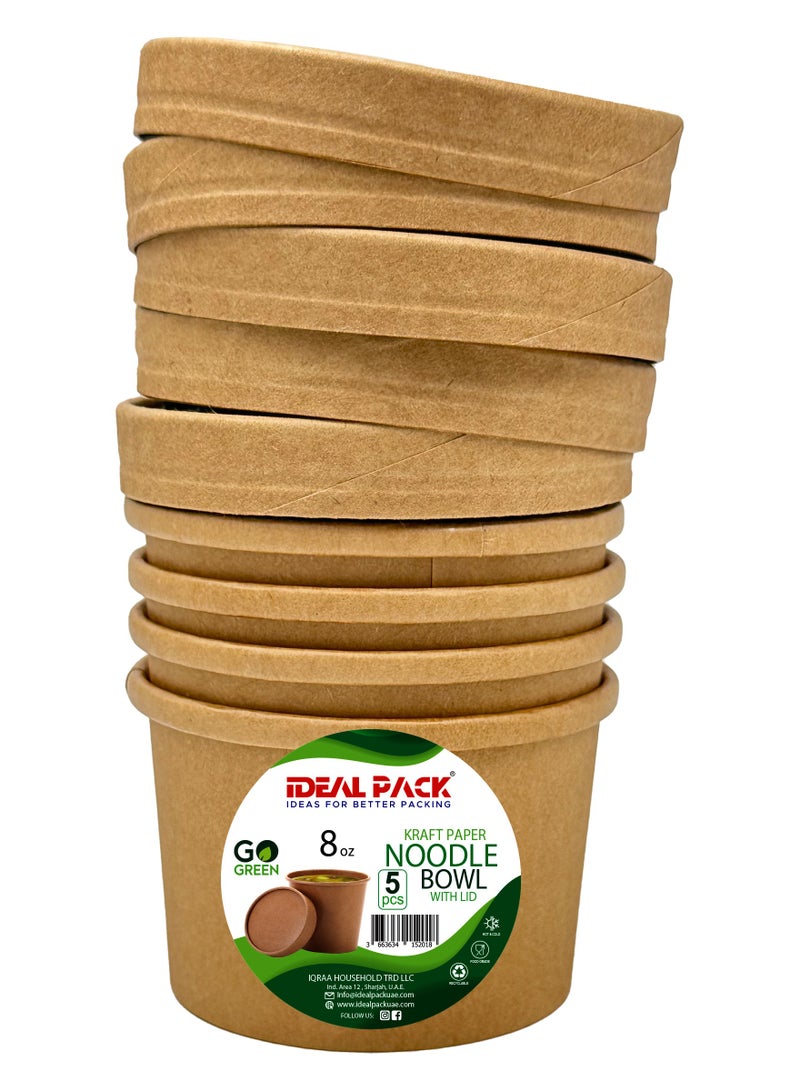 Ideal pack Kraft Noodle 8oz bowl 5 pcs - Image 1