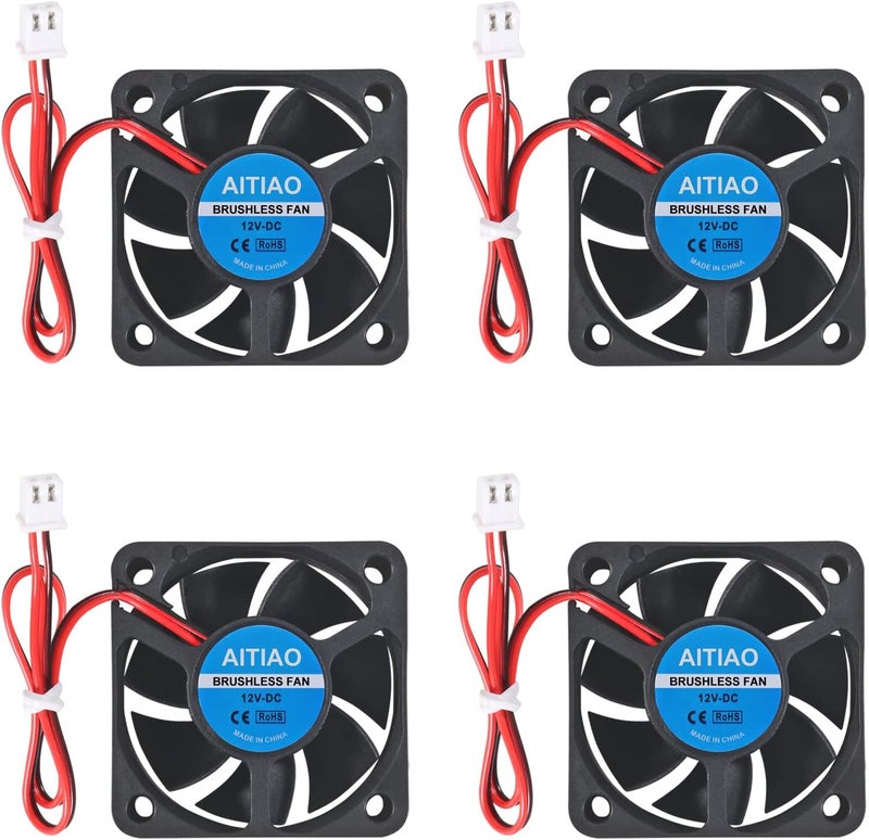 AITIAO 4Pcs 5020 Brushless Cooling Fan Computer Case Fan DC 12V 50mm 50mm 20mm Quiet Muffin Fan Oil Bearing High Speed Cooling Fan for 3D Printer CPU Coolers DIY Cooling Ventilation Projects - Image 1