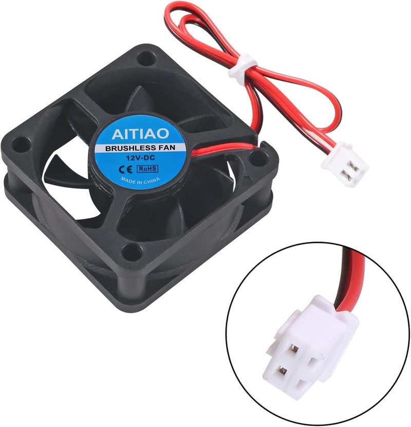 AITIAO 4Pcs 5020 Brushless Cooling Fan Computer Case Fan DC 12V 50mm 50mm 20mm Quiet Muffin Fan Oil Bearing High Speed Cooling Fan for 3D Printer CPU Coolers DIY Cooling Ventilation Projects - Image 4