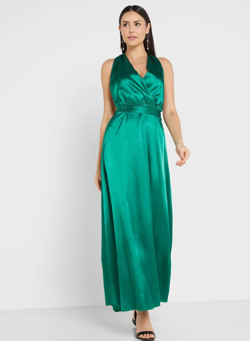 ELLA Emerald Halter Gown Dress