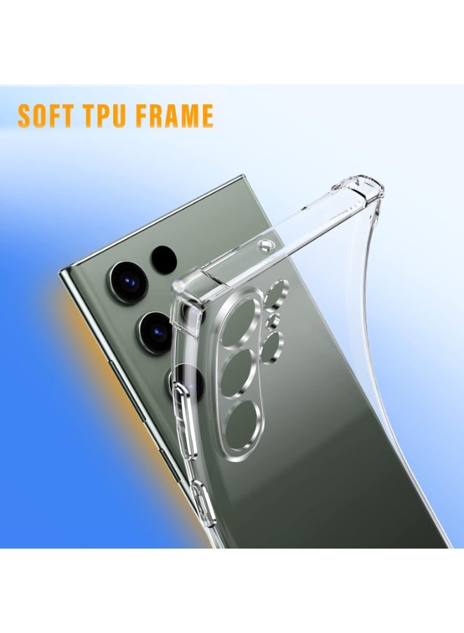 جراب Samsung Galaxy S23 Ultra 5G جراب ناعم من مادة البولي يوريثان الشفاف من السيليكون حافظة واقية خل - Image 5