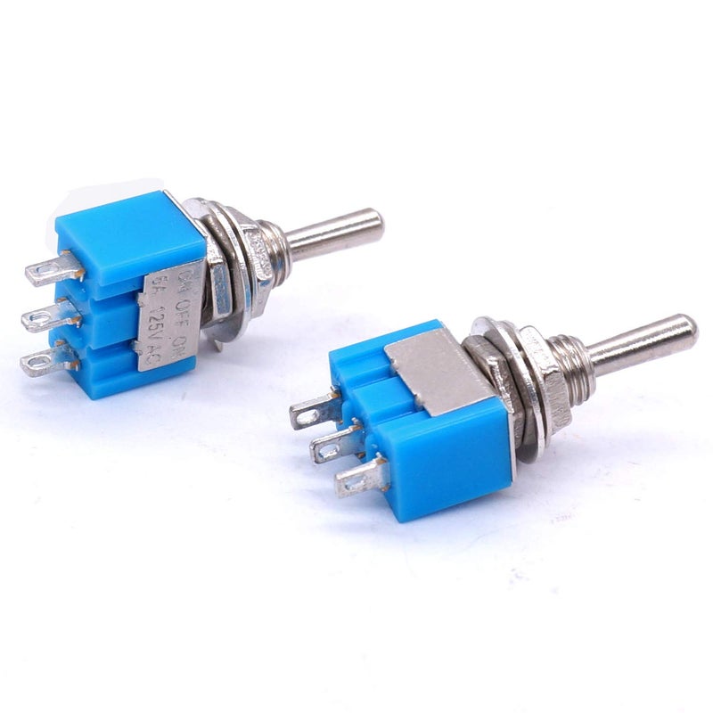 Taiss 10Pcs SPDT Mini Toggle Switch 3 Pin 3 Position ON/Off/ON Miniature Toggle Switches AC 125V/6A Toggle Switch MTS-103 - Image 3