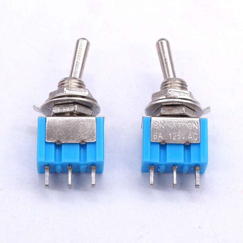Taiss 10Pcs SPDT Mini Toggle Switch 3 Pin 3 Position ON/Off/ON Miniature Toggle Switches AC 125V/6A Toggle Switch MTS-103 - Image 4